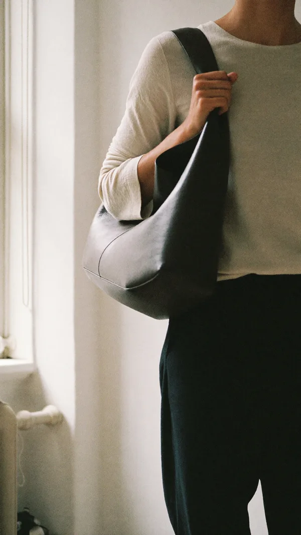 Minimal, leather shoulder bag