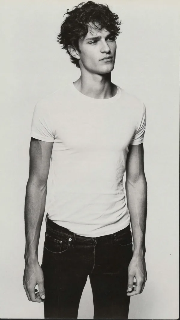 Monochrome, white tee, black denim