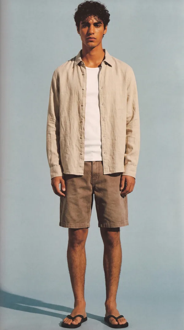 Resort, waffle knit, pleated shorts